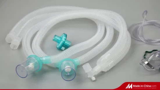 High Quality Hospital Supply Popular Disposable Medical Anesthesia Ventilator Corrugated Breathing Circuits with Water Traps FDA ISO Approved