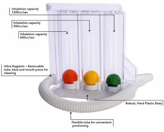 Hailicare Deep Breathing Exerciser Breath Lung Exercise Measurement Trainer